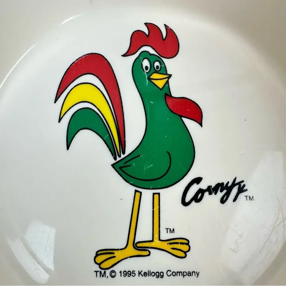 Vintage 1995 Kellogg's Tony Tiger Corny Rooster Cereal Bowls Melamine